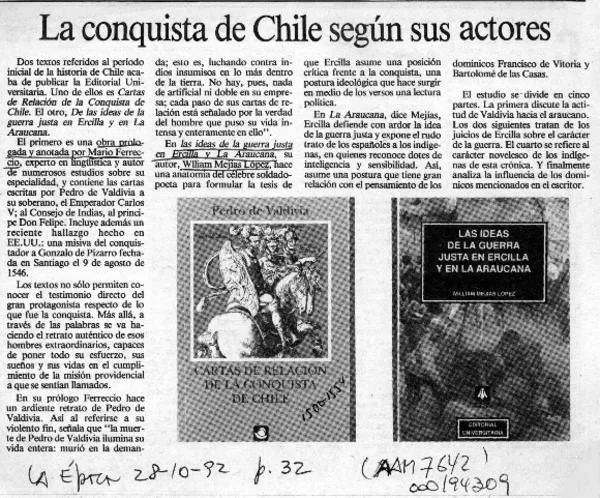 La Conquista de Chile según sus actores  [artículo].
