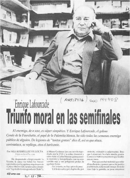 Triunfo moral en las semifinales  [artículo] Mili Rodríguez Villouta.
