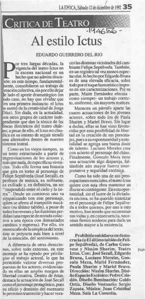 Al estilo de Ictus  [artículo] Eduardo Guerrero del Río.