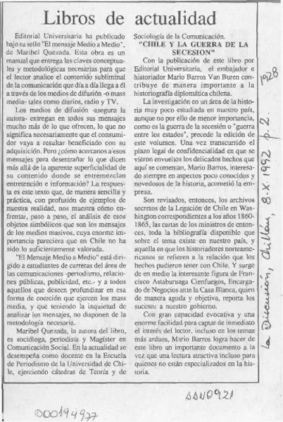 Libros de actualidad  [artículo].