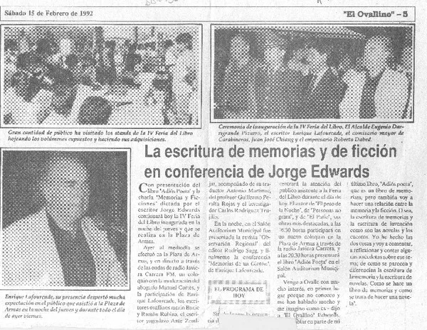 La Escritura de memorias y de ficción en conferencia de Jorge Edwards  [artículo].