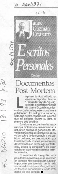 Documentos post-mortem  [artículo].
