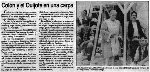 Colón y el Quijote en una carpa  [artículo].
