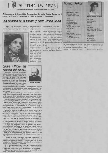 Las palabras de la pintora y poeta Emma Jauch  [artículo].