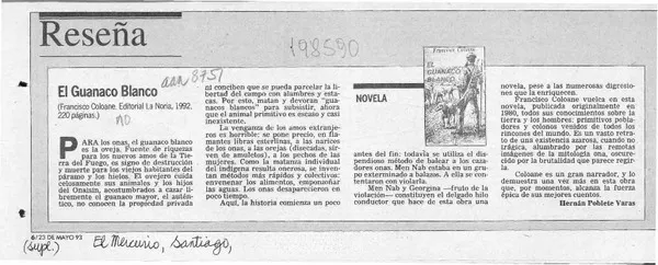 El guanaco blanco  [artículo] Hernán Poblete Varas.