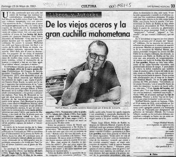 De los viejos aceros y la gran cuchilla mahometana  [artículo] Filebo.