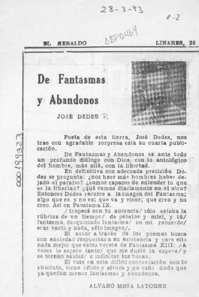 De fantasmas y abandonos  [artículo] Alvaro Mesa Latorre.