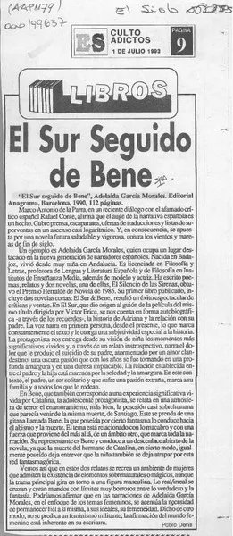 El sur seguido de Bene  [artículo] Pablo Denis.