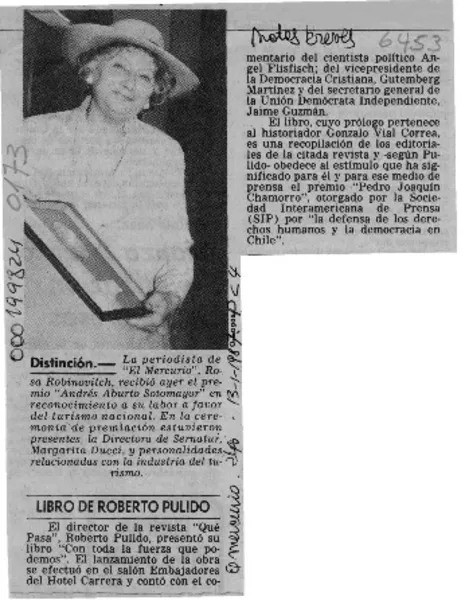 Libro de Roberto Pulido  [artículo].