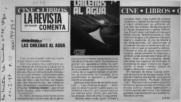 Las chilenas al agua  [artículo] H. V. M.