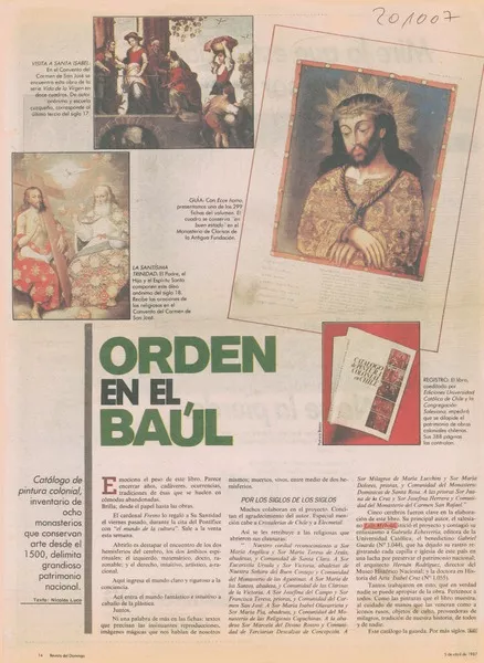 Orden en el baúl  [artículo] Nicolás Luco.