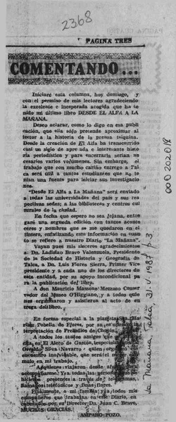 Comentando --  [artículo] Amparo Pozo.