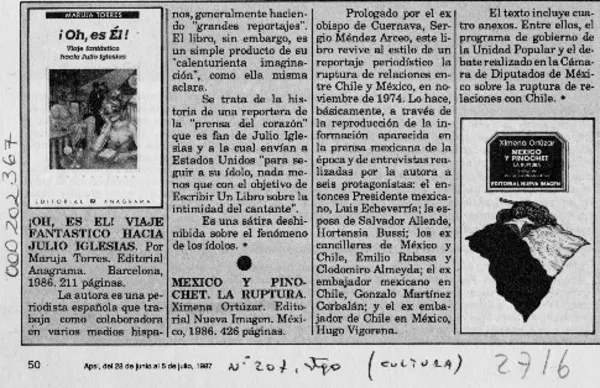 "México y Pinochet, la ruptura"  [artículo].