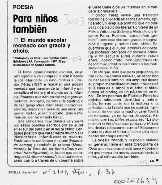 Para niños también  [artículo] J. Q.