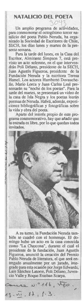 Natalicio del poeta  [artículo].