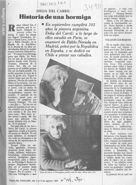 Historia de una hormiga  [artículo] Carolina Díaz.