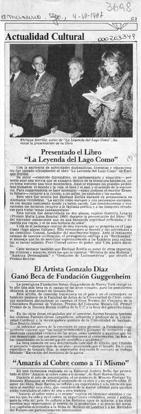 Presentado el libro "La leyenda del lago Como"  [artículo].