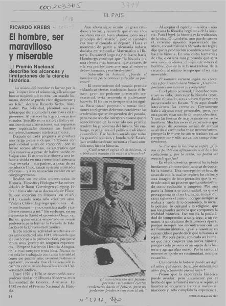 El hombre, ser maravilloso y miserable  [artículo] Magdalena Silva.