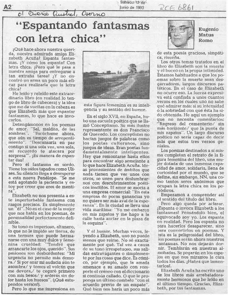 "Espantando fantasmas con letra chica"  [artículo] Eugenio Matus Romo.