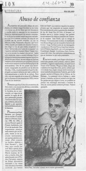 Abuso de confianza  [artículo] Poli Délano.