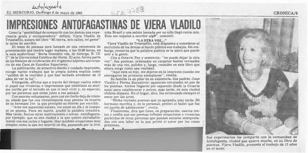 Impresiones antofagastinas de Vjera Vladilo  [artículo].