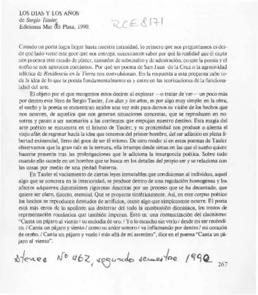 Los días y los años  [artículo] Antonio Campaña.
