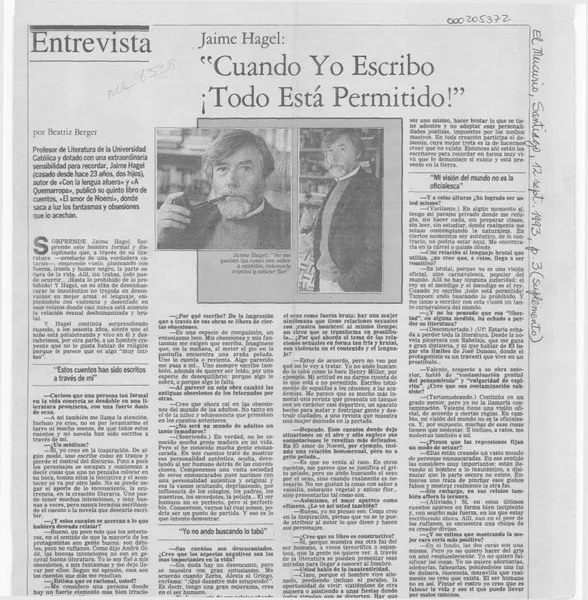 "Cuando yo escribo, todo está permitido!  [artículo] Beatriz Berger.