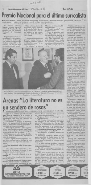 Premio Nacional para el último surrealista  [artículo].