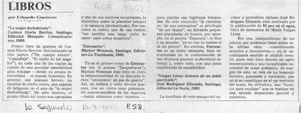 Libros  [artículo] Eduardo Guerrero.