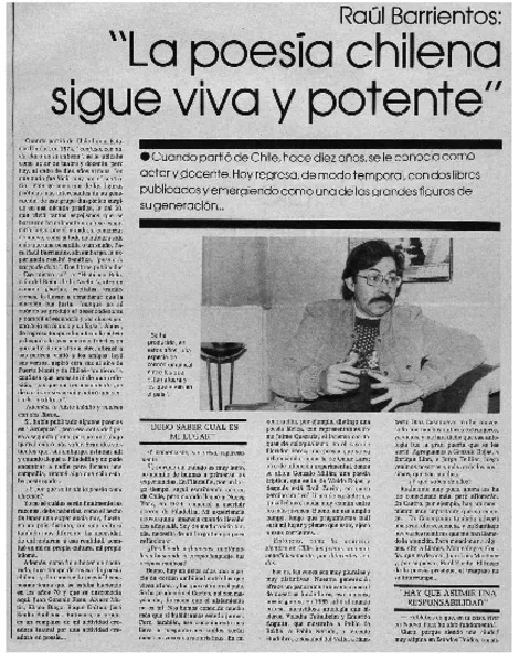 La poesía chilena sigue viva y potente  [artículo] Pacián Martínez.