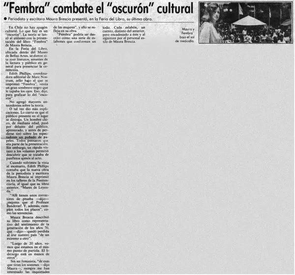 "Fembra" combate el "oscurón" cultural  [artículo].
