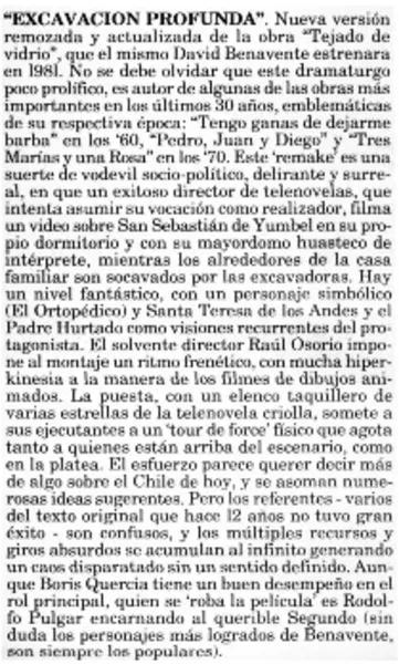 Excavación profunda  [artículo] Pedro Labra.