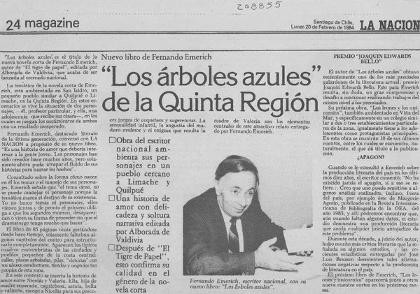 "Los árboles azules" de la Quinta Región  [artículo].