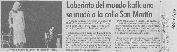 Laberinto del mundo kafkiano se mudó a la calle San Martín  [artículo].
