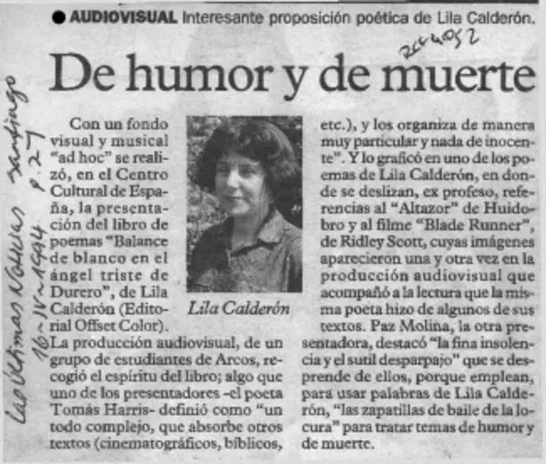 De Humor y de muerte  [artículo].