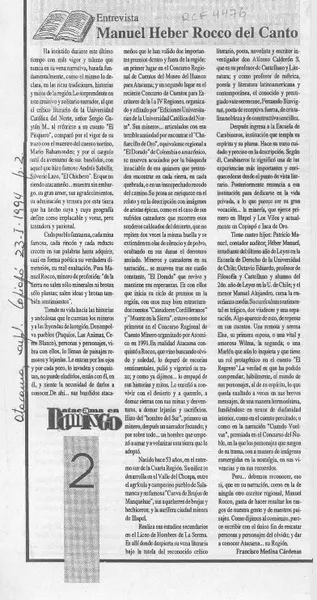 Manuel Heber Rocco del Canto  [artículo] Francisco Medina Cárdenas.