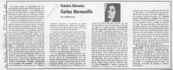 Carlos Hermosilla  [artículo] Sara Vial.