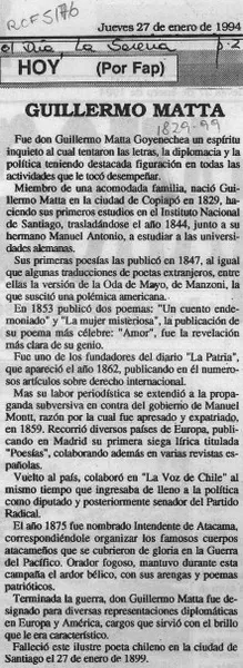 Guillermo Matta  [artículo] Fap.
