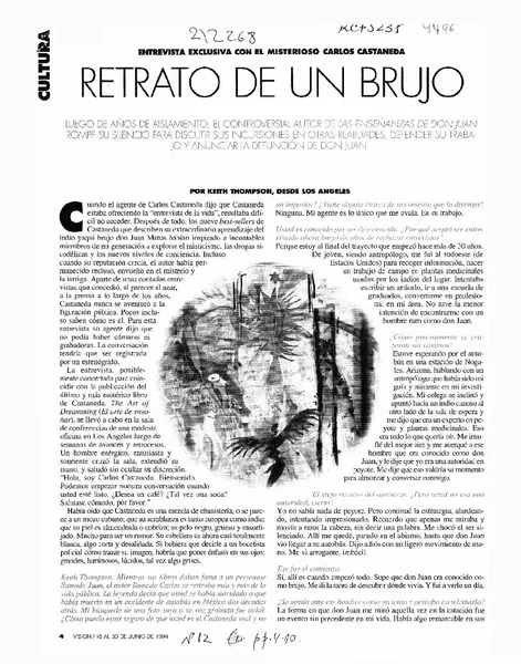 Retrato de un brujo [entrevista] [artículo] : Keith Thompson.