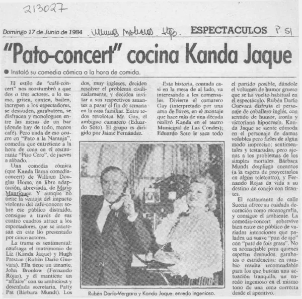 "Pato-concert" cocina Kanda Jaque  [artículo].