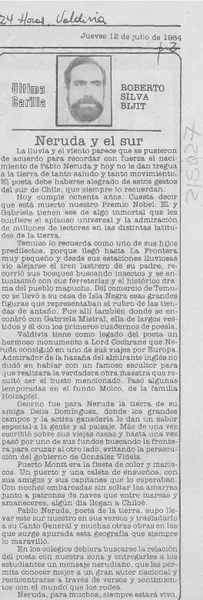 Neruda y el sur  [artículo] Roberto Silva Bijit.