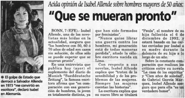 "Que se mueran pronto"  [artículo].
