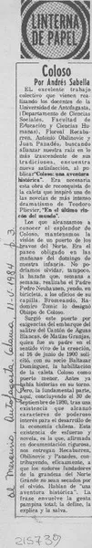 Coloso  [artículo] Andrés Sabella.