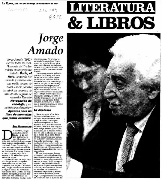 Jorge Amado  [artículo] Eric Nepomuceno.