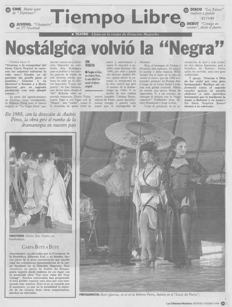 Nostágica volvió la "Negra"  [artículo].