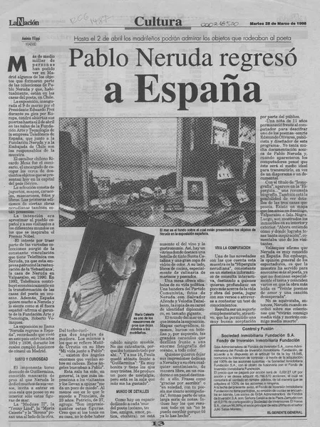 Pablo Neruda regresó a España  [artículo] Aminie Filippi.