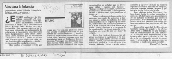 Alas para la infancia  [artículo] Elena Vial Correa.