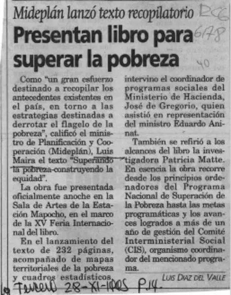 Presentan libro para superar la pobreza  [artículo].