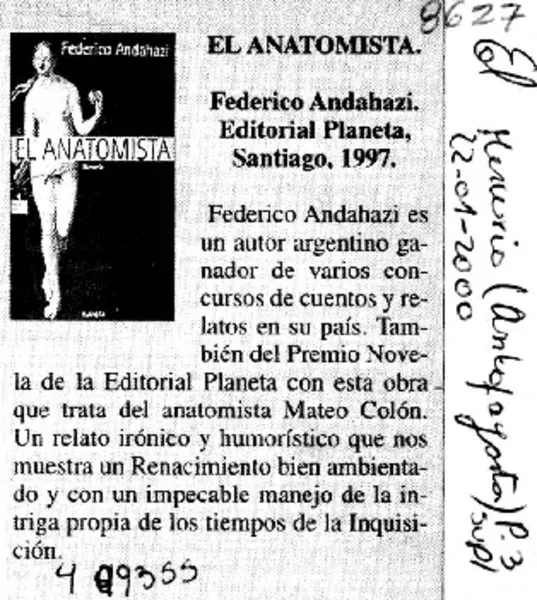 El Anatomista  [artículo].