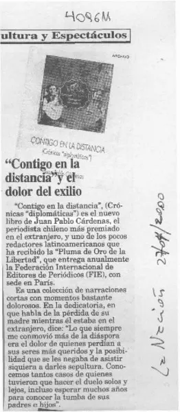 "Contigo a la distancia" y el dolor del exilio  [artículo]